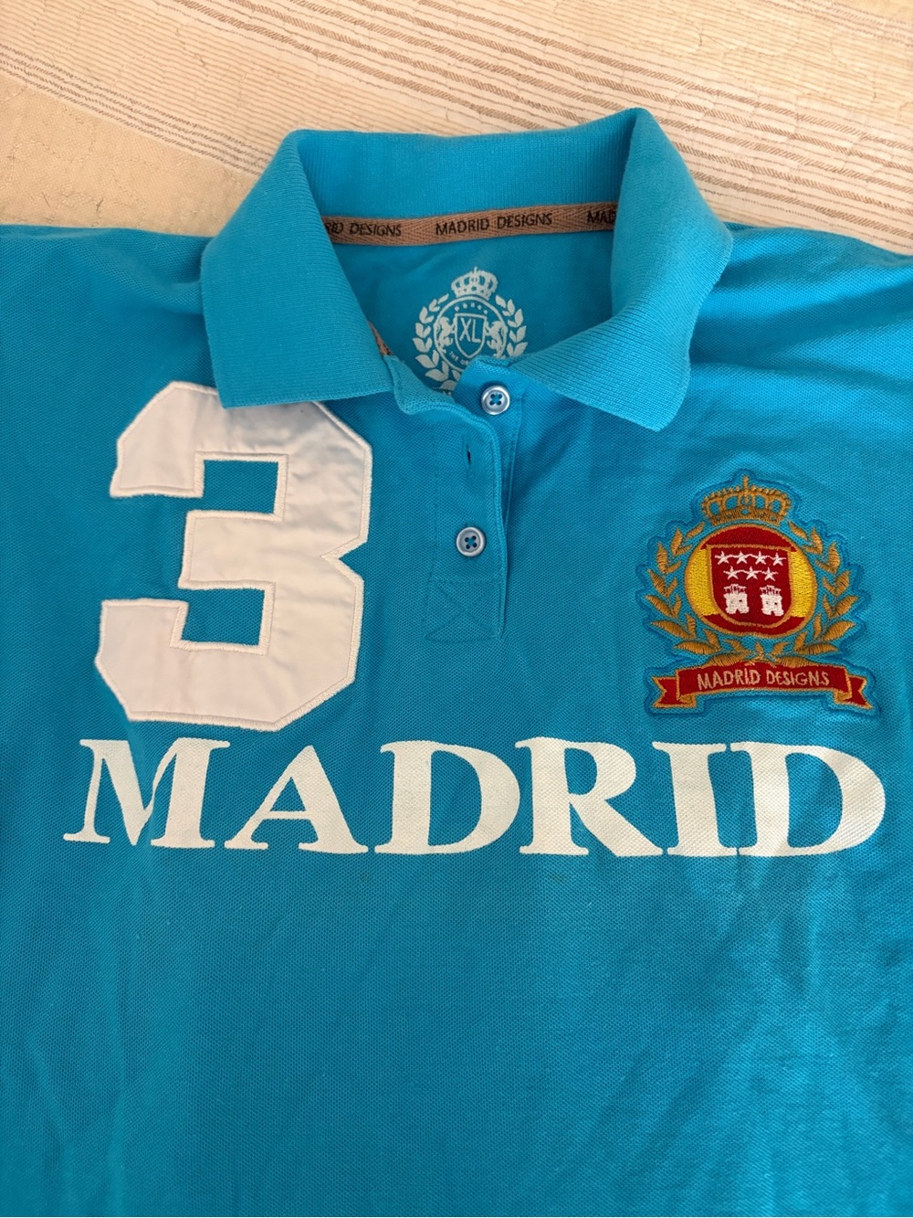 Madrid #3 Boys Blue Short Sleeve Polo Size XL